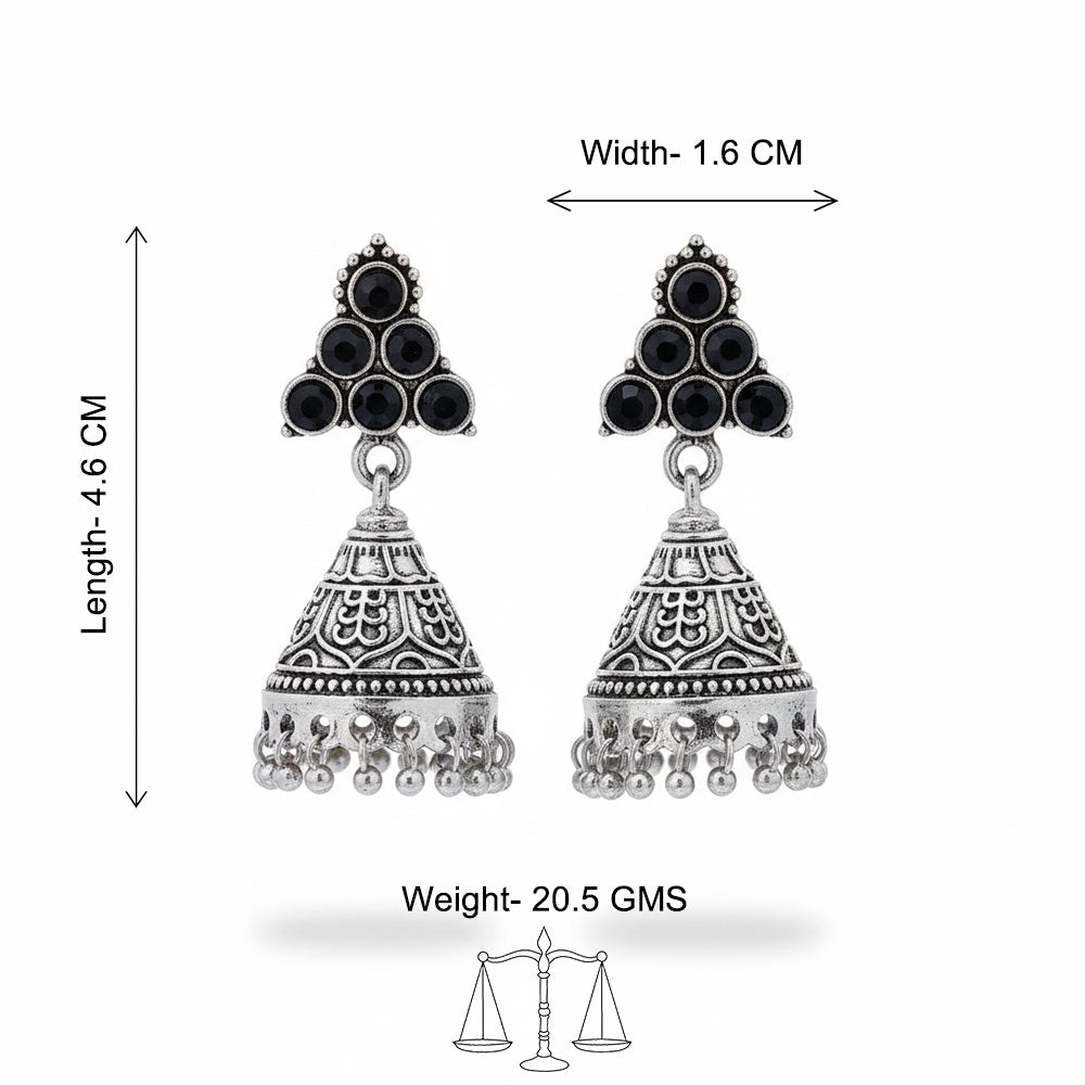 Peacock glow stone studded dangler & I-conical hanging Jhumki Combo set