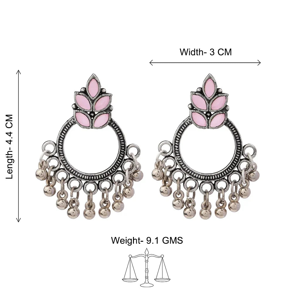 Kalash Kamal earring Fine Shine stud earrings (Baby Pink) Combo set