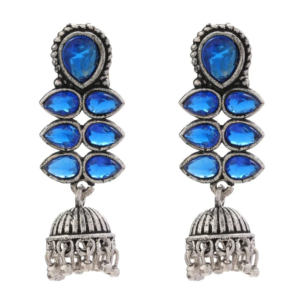 Dazzle Dash Jhumki earring (Black) Dazzle Dash Jhumki earring (Blue) Combo set
