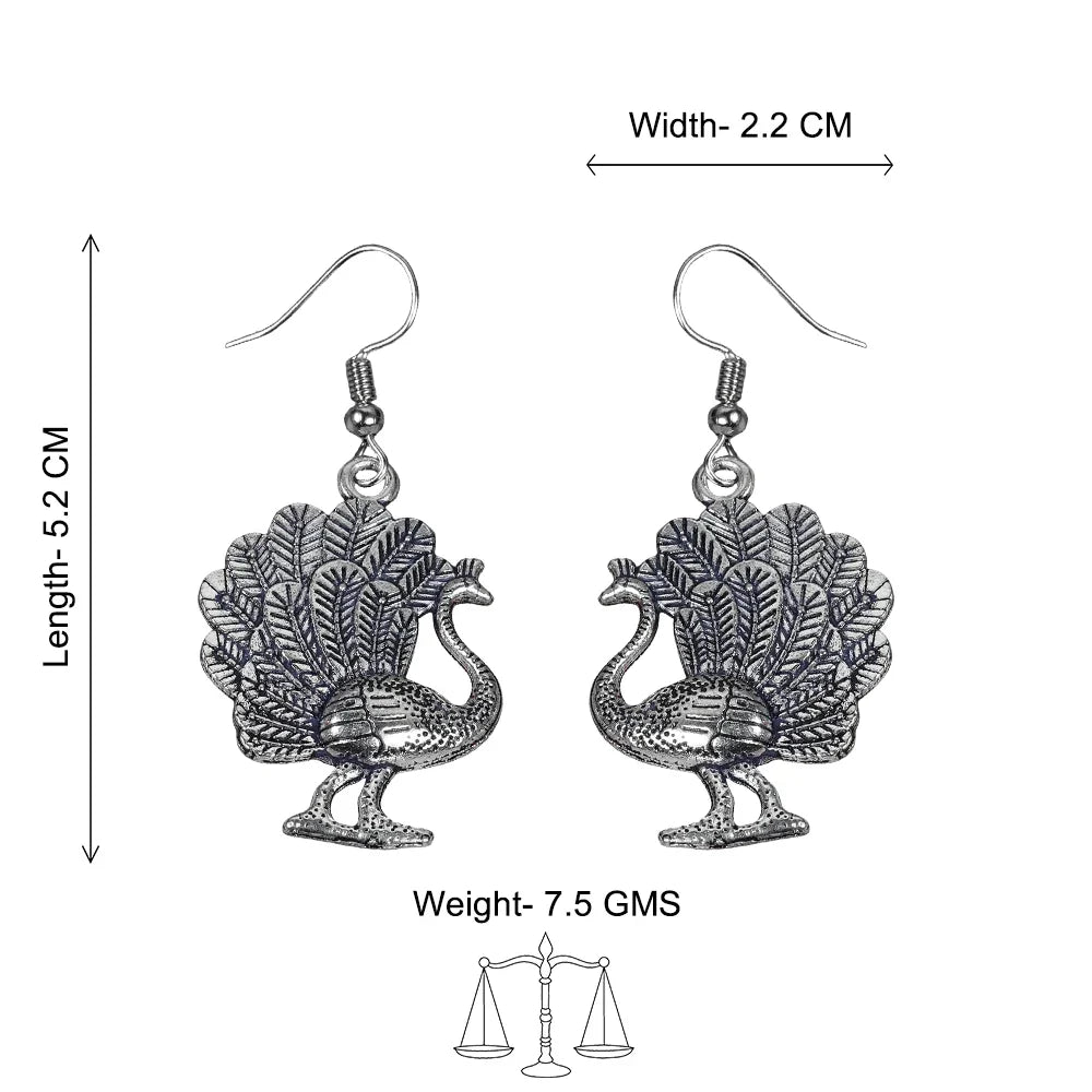 Peacock glow stone studded dangler & Morni jhumki dangler Combo set