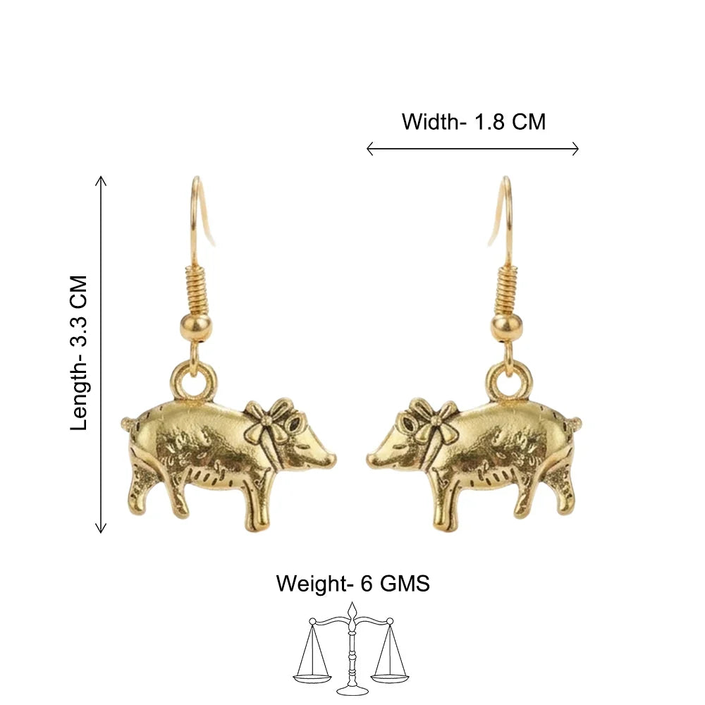 Peacock glow stone studded dangler earrings & piggy dangler earrings Combo set