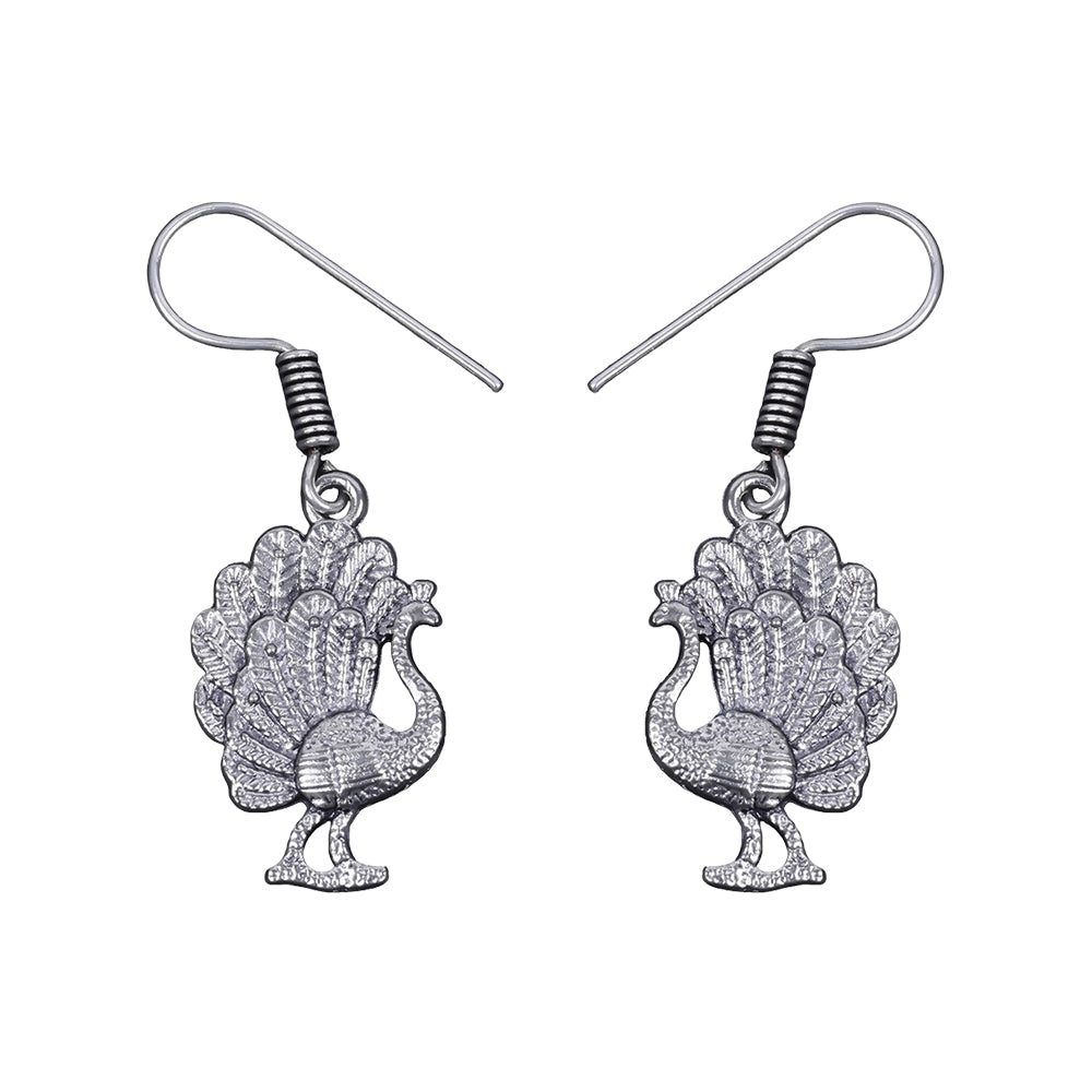 Evergreen earrings (Sky Blue) Peacock royale dangler earrings (Silver) Combo set