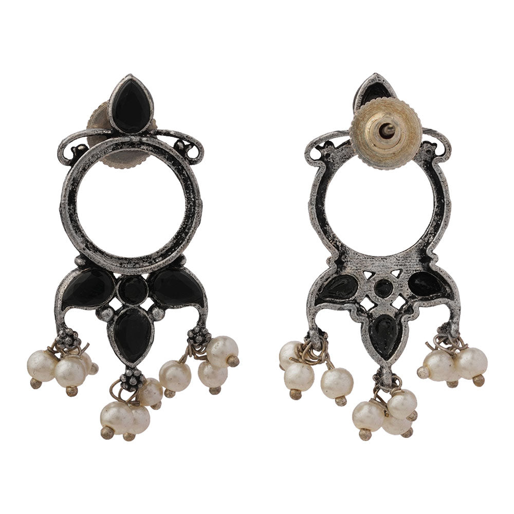 StylishKudi Oxidised Silver Jhumki&Stud Earring ComboSet for Women&girl