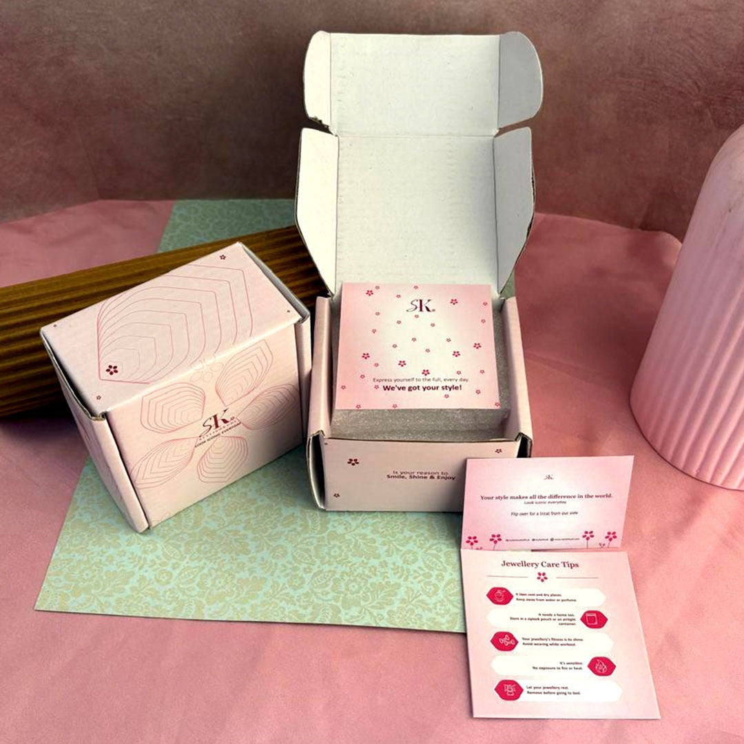Fine Shine stud earrings (Red)&Sapphire Seher pearl jhumka earrings (White) Combo set