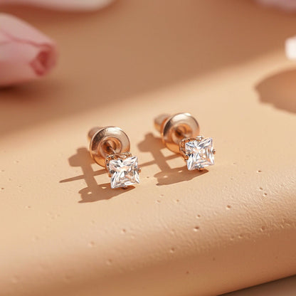 Zirconia Crystal Square Stud Earring