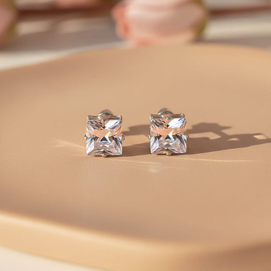 Zirconia Crystal Square Stud Earring