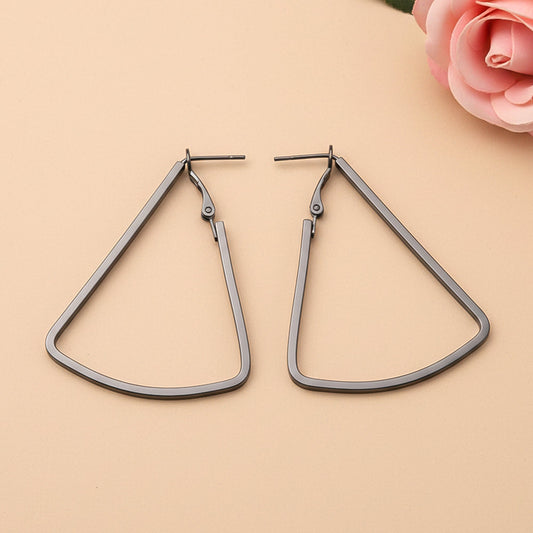 Western Style Triangular Metallic Loop Earring