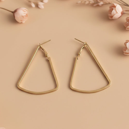 Western Style Triangular Metallic Loop Earring