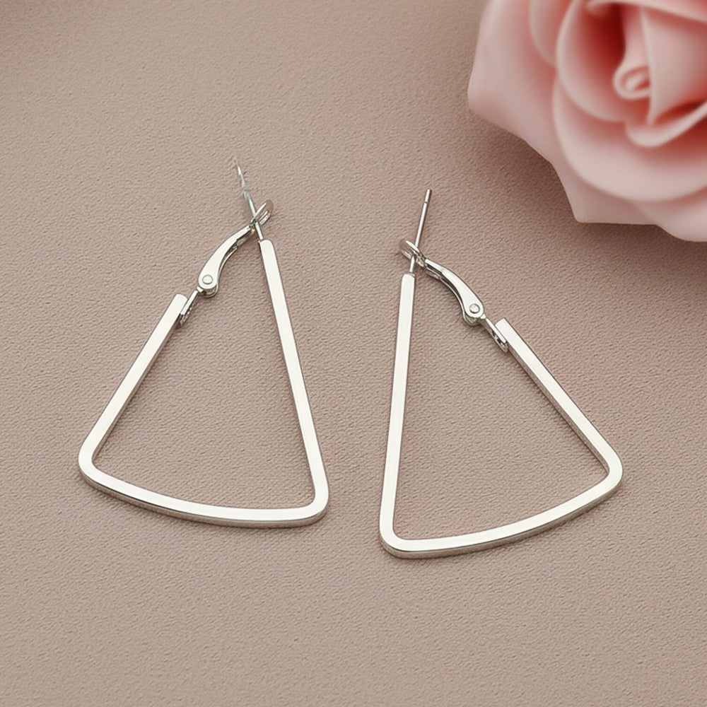 Western Style Triangular Metallic Loop Earring