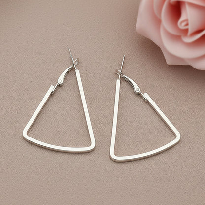 Western Style Triangular Metallic Loop Earring