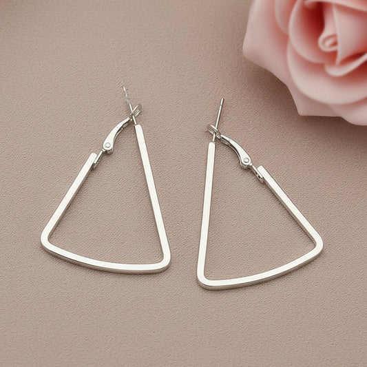 Western Style Triangular Metallic Loop Earring