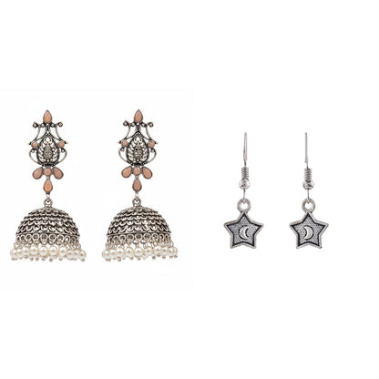 Kalash Kamal earring  You're a star dangler earrings (Silver) Combo set