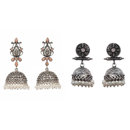 Kalash Kamal earring (Light Orange) Charmbell earrings (Light Orange) Combo set