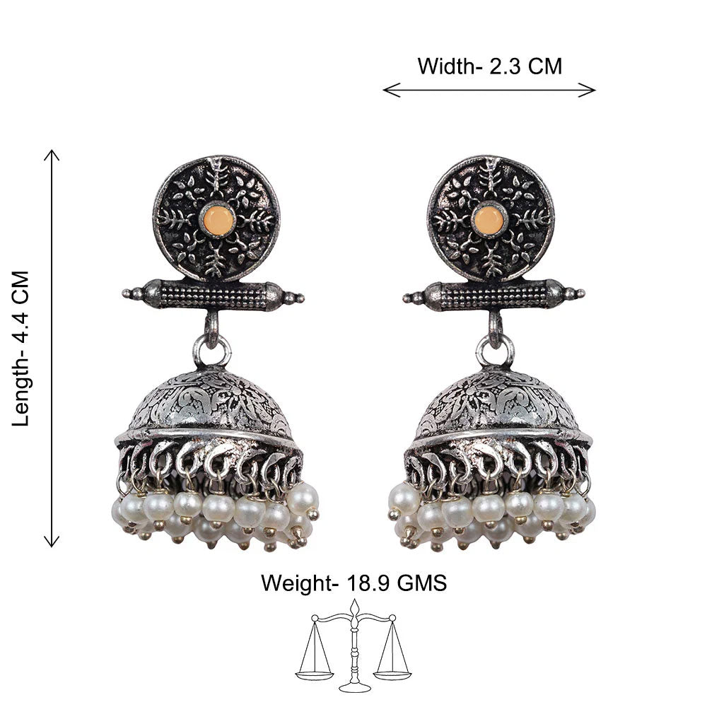 Charmbell earrings Light Orange Dazzle Dash Jhumki earring Pink Combo set
