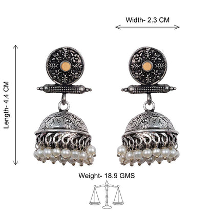 Charmbell earrings Light Orange Dazzle Dash Jhumki earring Pink Combo set