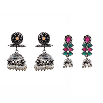 Charmbell earrings Light Orange Dazzle Dash Jhumki earring Combo set