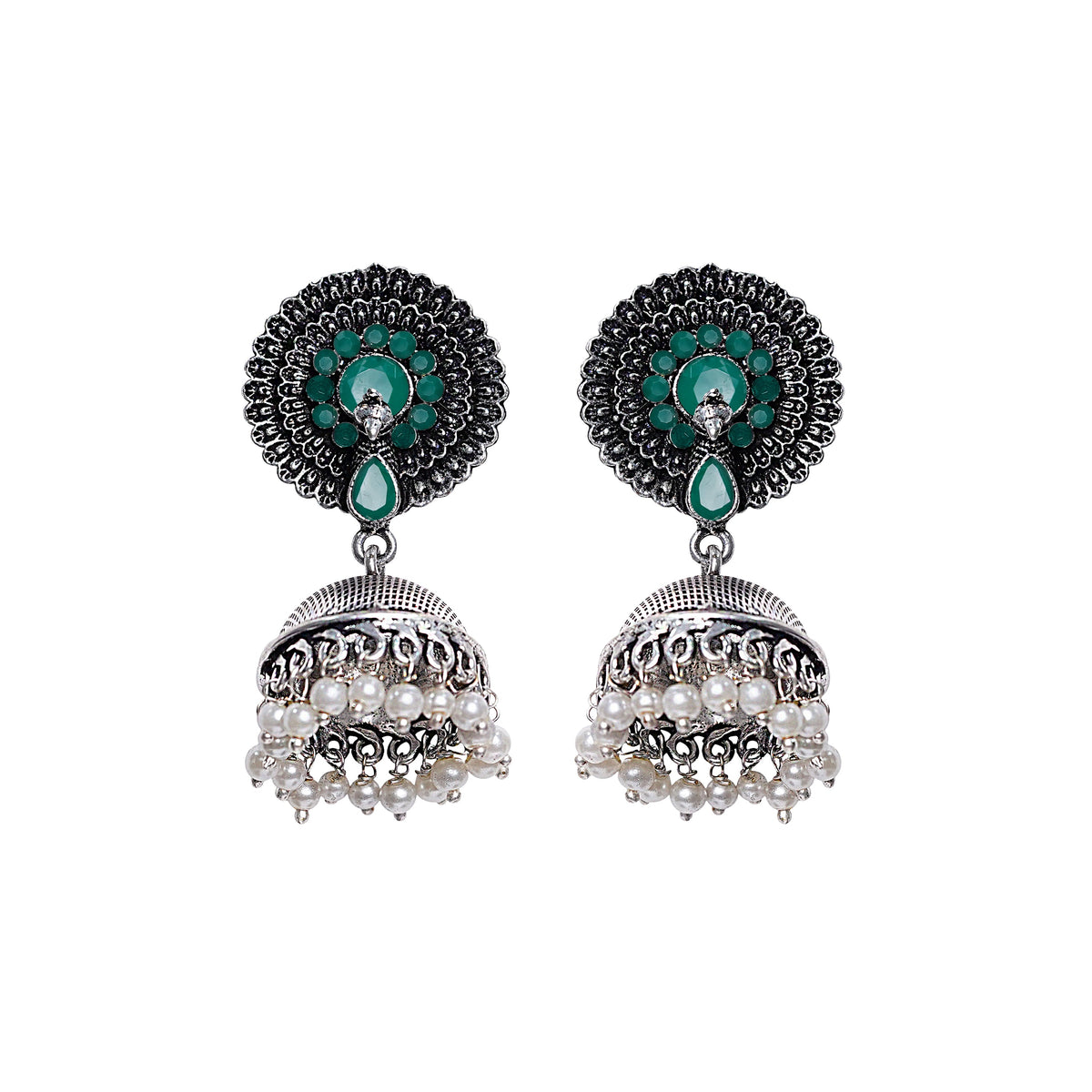 Evergreen earrings (Green) FloraSun dangler earrings (Red) Combo set