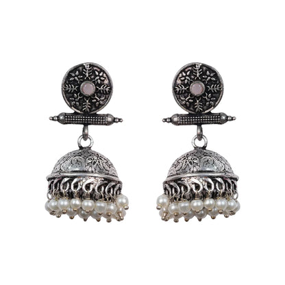 Dazzle Dash Jhumki earring (Black) Charmbell earrings (Light Orange) Combo set