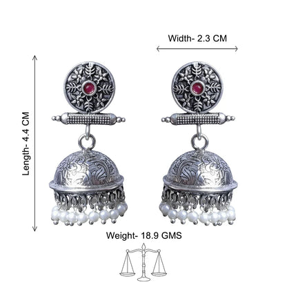 Charmbell earrings (Red) Dazzle Dash Jhumki earring (Multicolored) Combo set