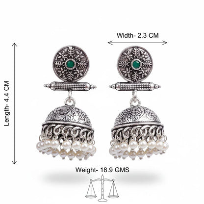 Charmbell earrings (Green) Dazzle Dash Jhumki earring (Green) Combo set