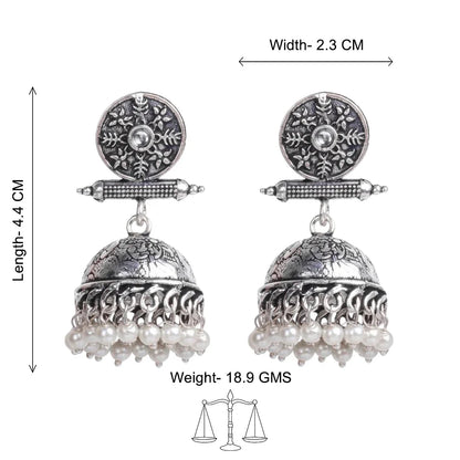 Charmbell earrings (White) Dazzle Dash Jhumki earring (White) Combo set