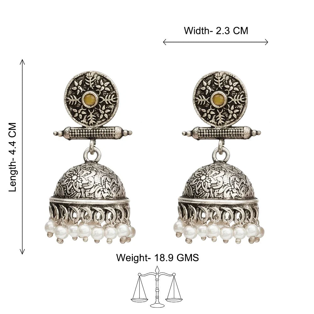Charmbell earrings (Yellow) Dazzle Dash Jhumki earring (Mint) Combo set