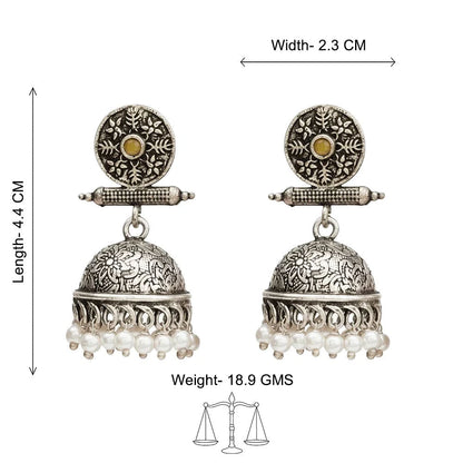 Charmbell earrings (Yellow) Dazzle Dash Jhumki earring (Mint) Combo set