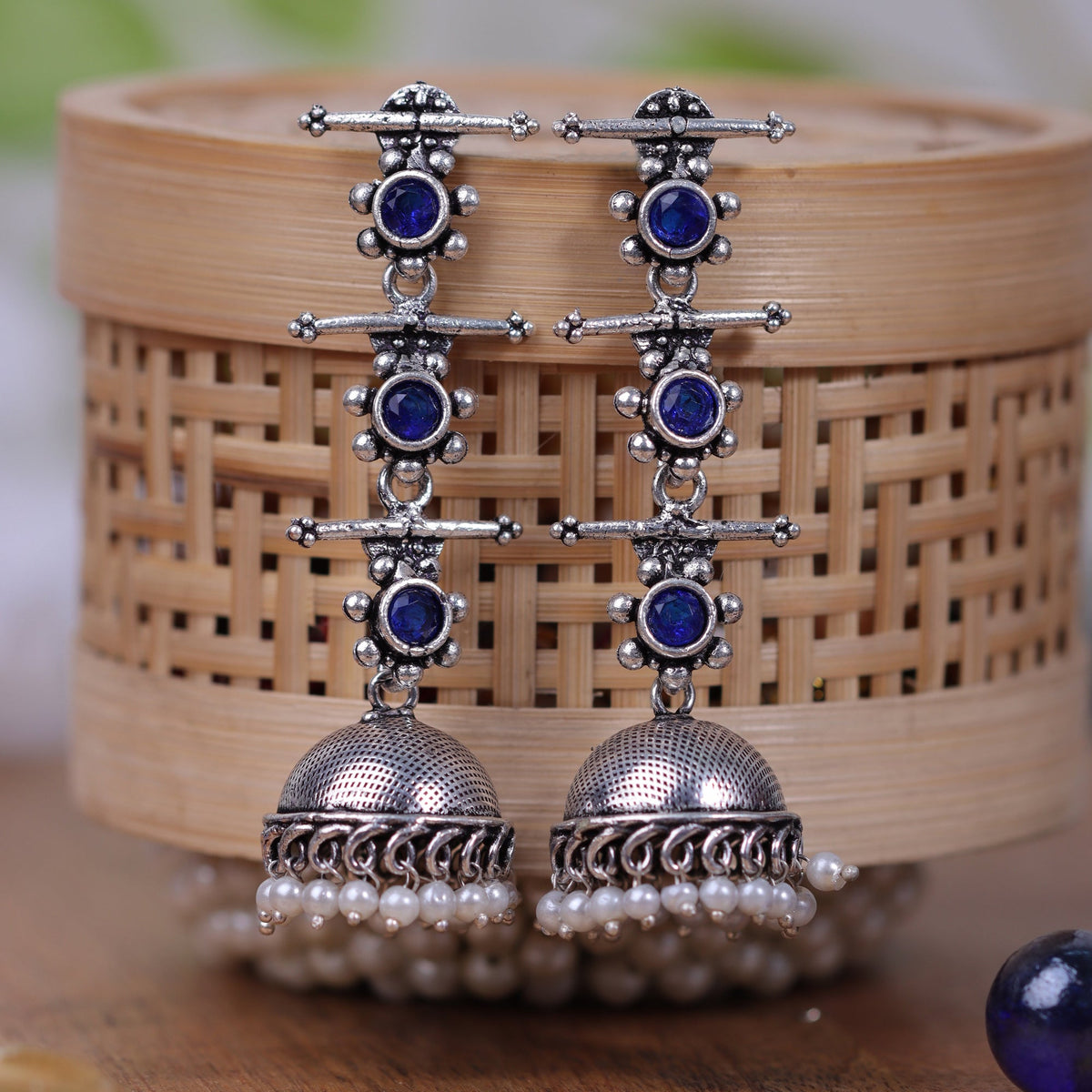 StylishKudi Oxidised Silver Earrings&Chandbali Earrings ComboSet for Women&girl