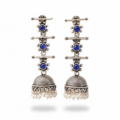 StylishKudi Oxidised Silver Earrings&Chandbali Earrings ComboSet for Women&girl