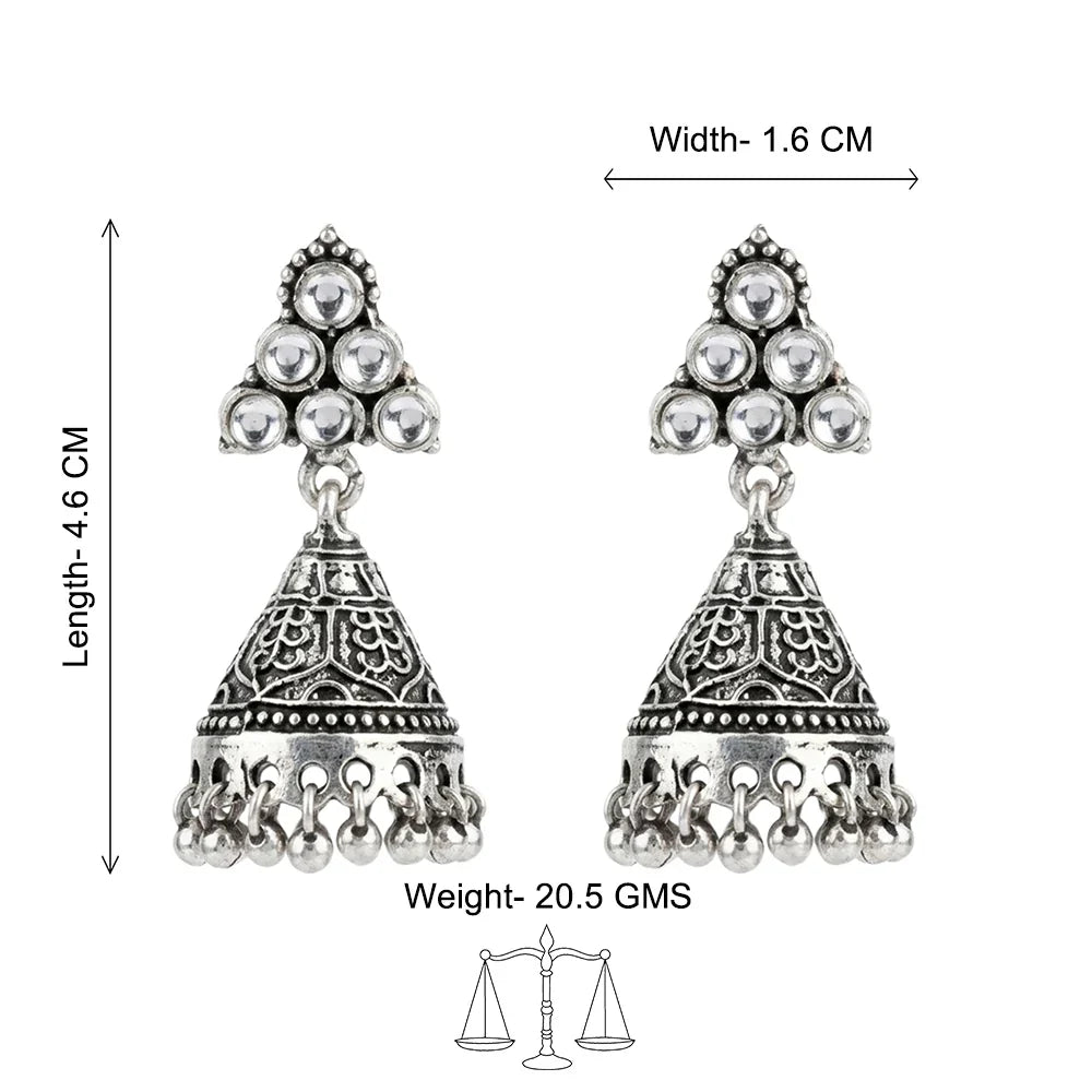 Peacock glow stone studded dangler & I-conical hanging Jhumki Combo set