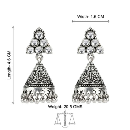 Peacock glow stone studded dangler & I-conical hanging Jhumki Combo set