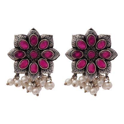 StylishKudi Oxidised Silver Earrings&Chandbali Earrings ComboSet for Women&girl
