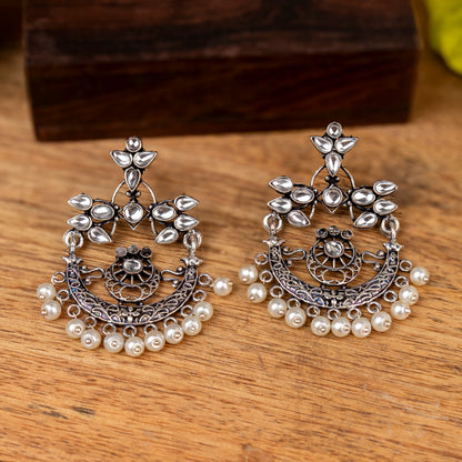 StylishKudi Oxidised Silver Jhumki&Danglers ComboSet for Women&girl