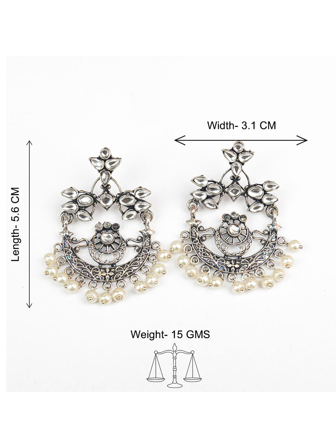 Carved Charm Dangler earrings (White) fiercely flawless dangler earrings Combo set