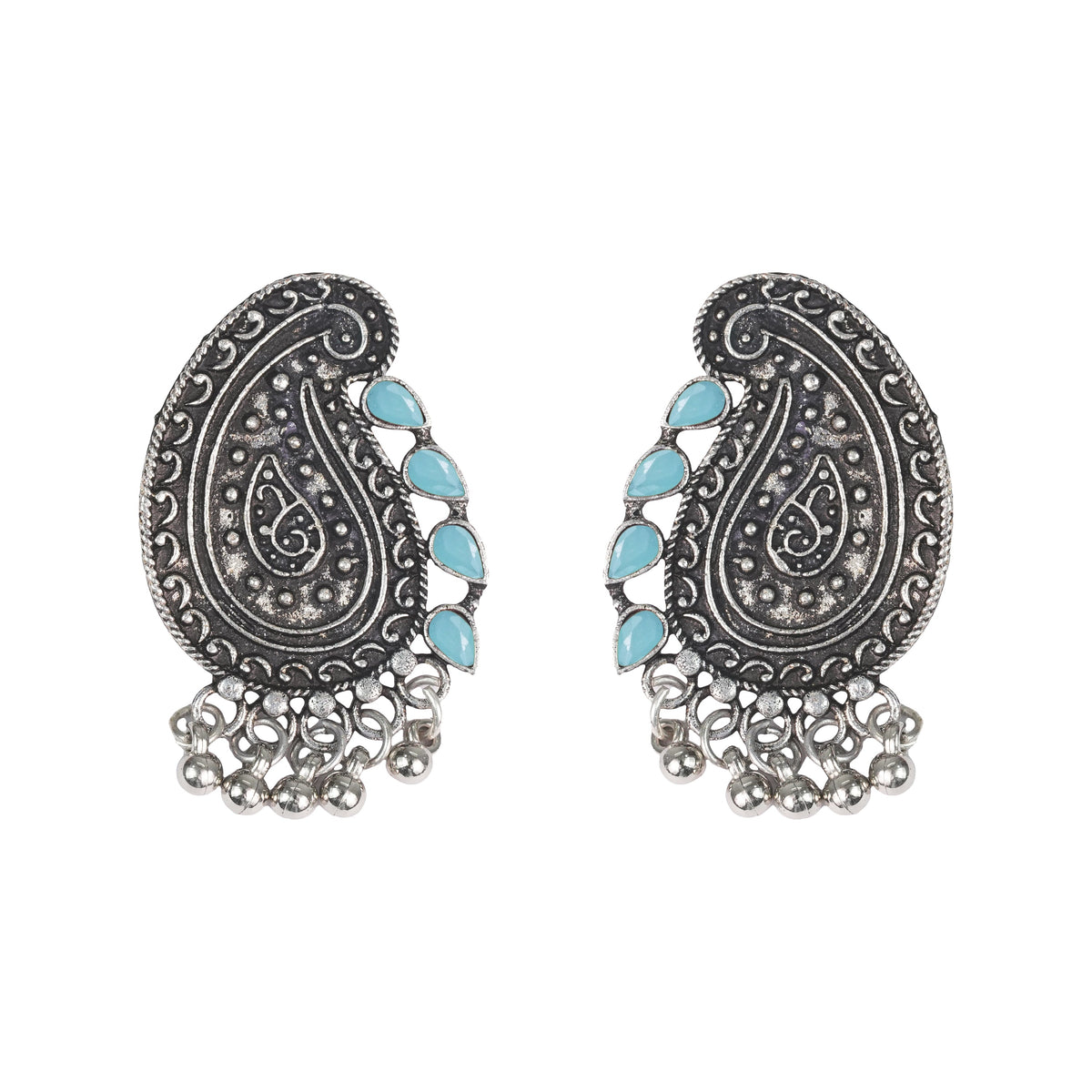 Curve and bloom stud earring (Mint)