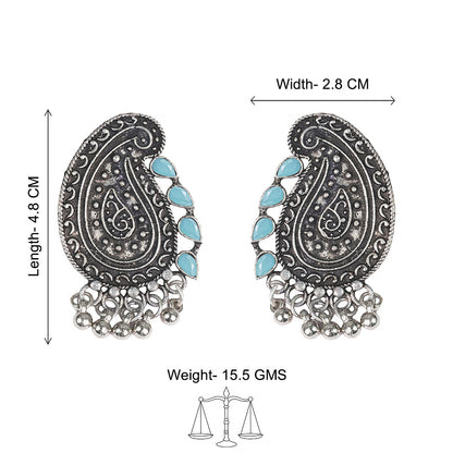 Curve and bloom stud earring (Mint)