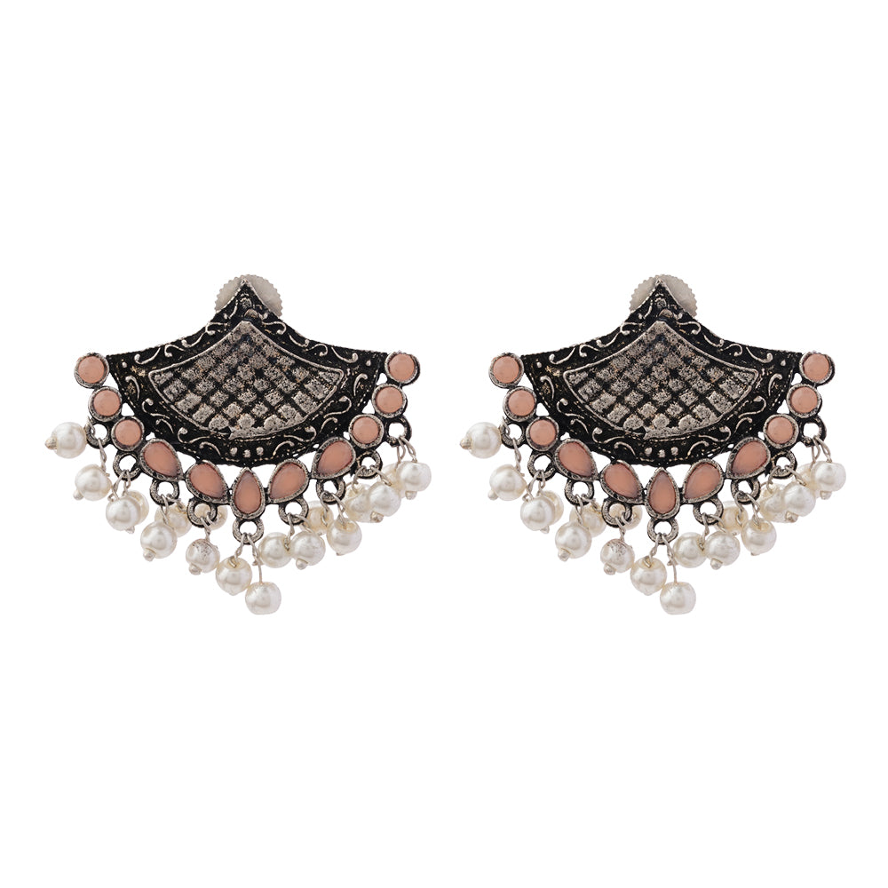 Royal Potli stud earrings (Light Orange)