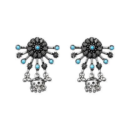 Slays and rays jhumki earrings (Sky Blue)
