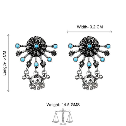 Slays and rays jhumki earrings (Sky Blue)