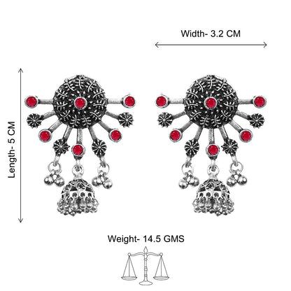 Slays and rays jhumki earrings (Dark Red)