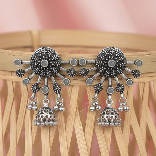 Slays and rays jhumki earrings (Grey)