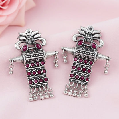 Bindaas Boho dangler earrings (Red)