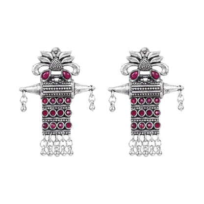 Bindaas Boho dangler earrings (Red)