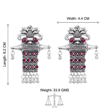 Bindaas Boho dangler earrings (Red)