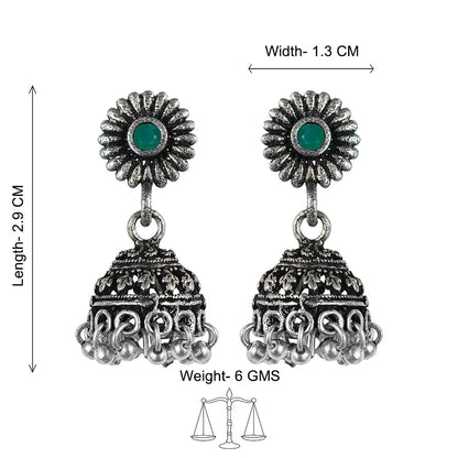 Garden gorgeousness Jhumki arrings (Green)