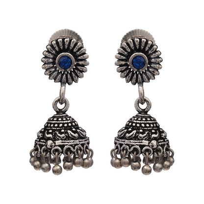 Garden gorgeousness Jhumki arrings (Blue)