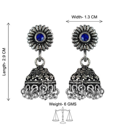 Garden gorgeousness Jhumki arrings (Blue)
