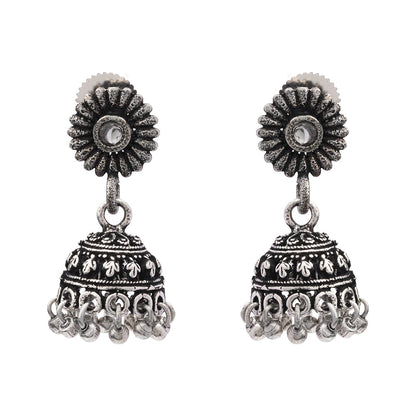 Garden gorgeousness Jhumki arrings (White)