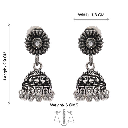 Garden gorgeousness Jhumki arrings (White)