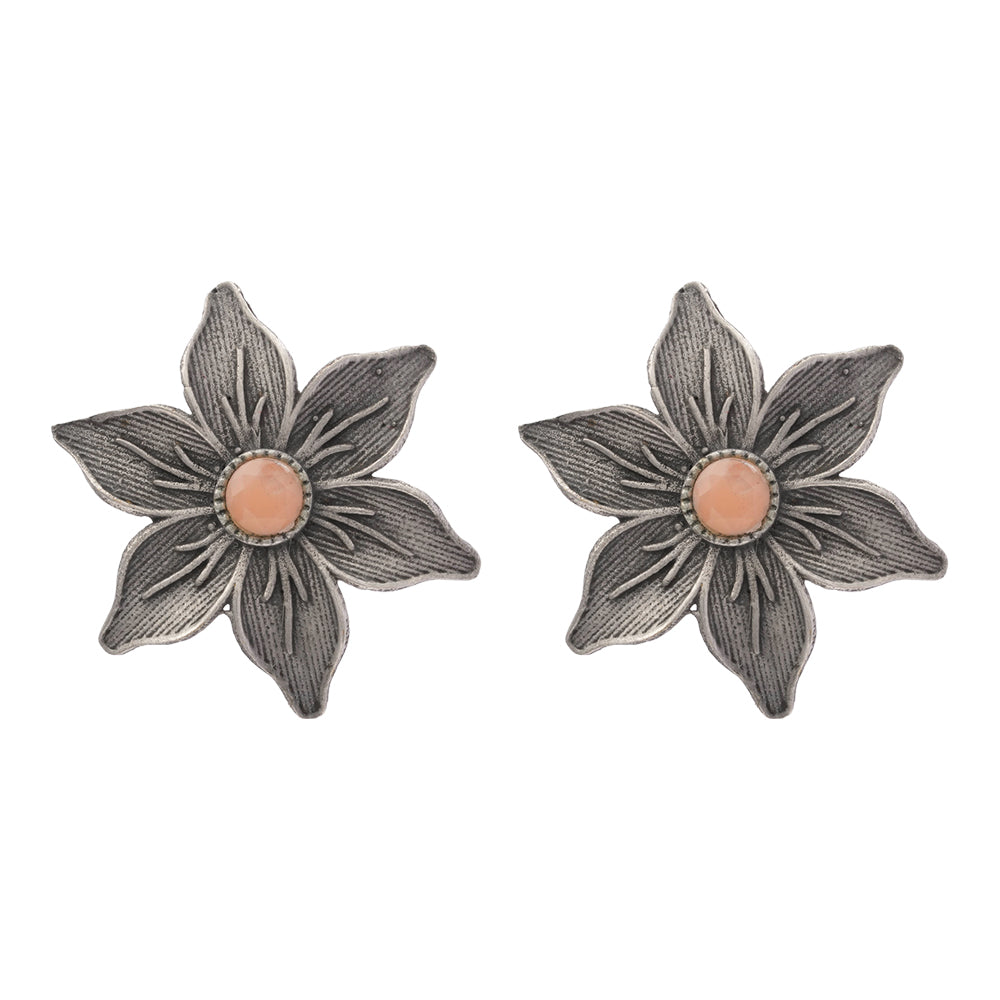 Minima-lily stud earrings (Light Orange)